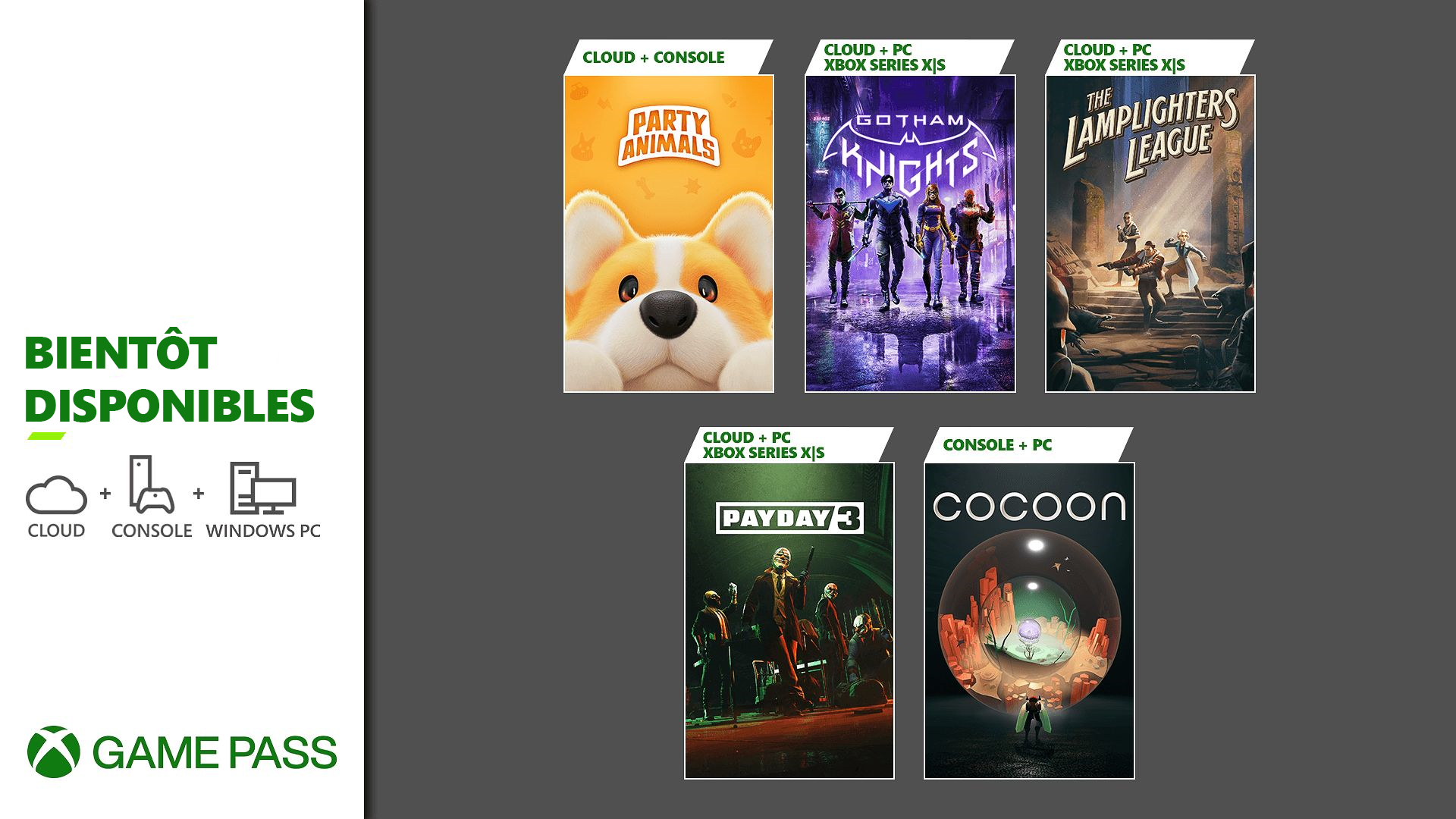 Prochainement dans le Xbox Game Pass : Party Animals, Gotham Knights, Payday 3, et bien plus !