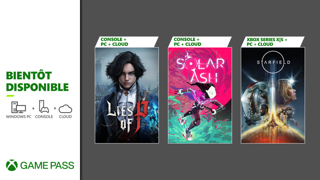 Prochainement dans le Xbox Game Pass : Starfield, Solar Ash, et Lies of&nbsp;P