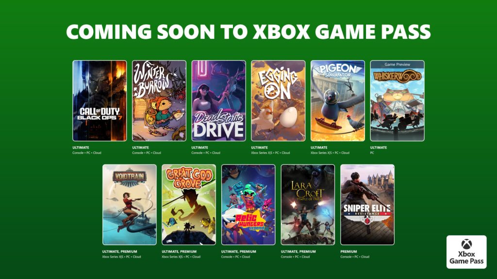 Xbox Game Pass – Les ajouts spectaculaires de novembre 2025 (Vague&nbsp;1)